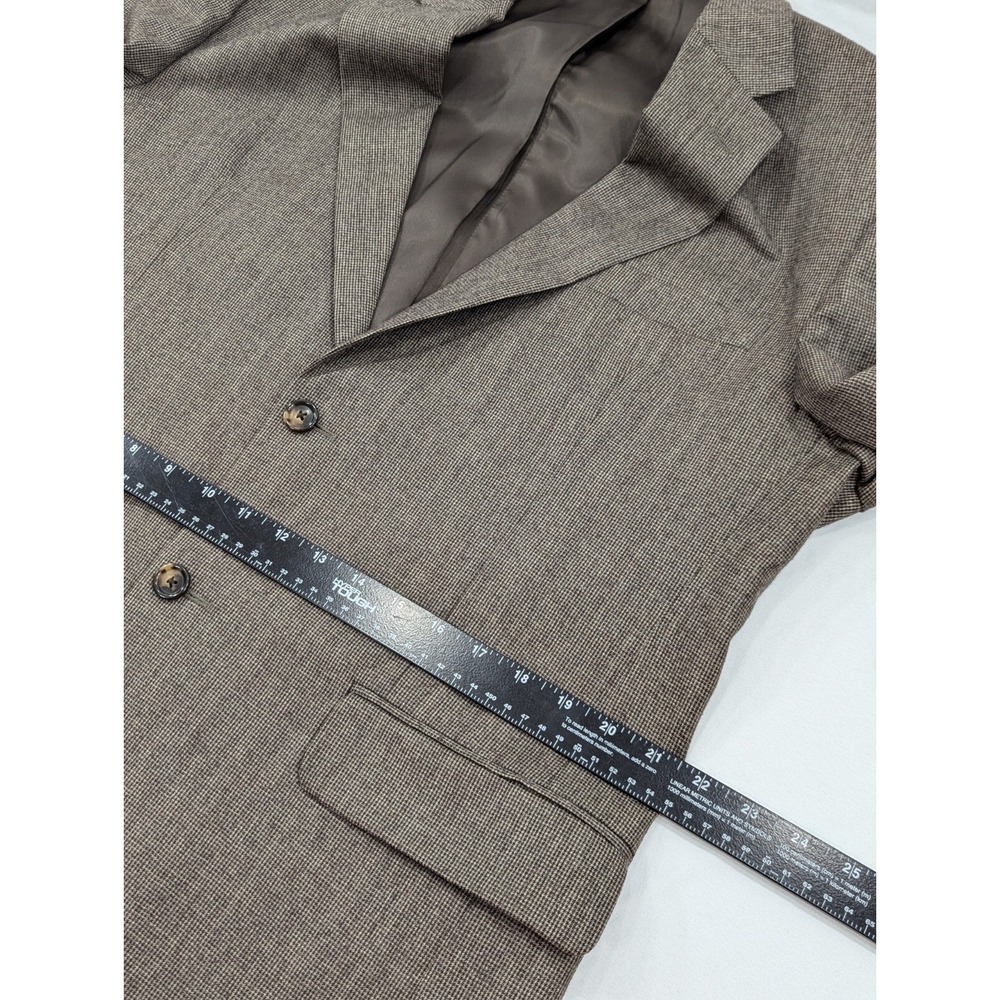 Jos. A Bank Blazer Coat Sport Jacket‎ Wool Cashmere Nailhead Brown 42R 46" Chest - Picture 12 of 14